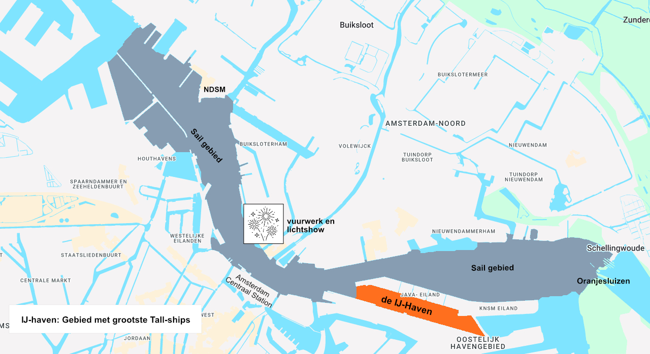 Vaargebied Rederij het IJ tijdens SAIL Amsterdam 2025